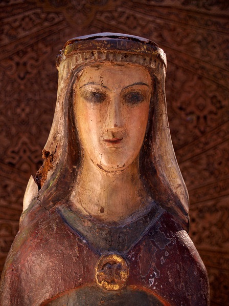 Medieval wooden statue of St Anne, Loughrea Museum.